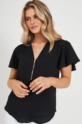 Black Zipper Top - Viviana Style